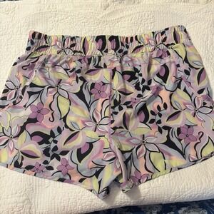 Avis Women's Plus Size Athletic Shorts Floral Print‎ Lined XXL 20 Zip Pocket